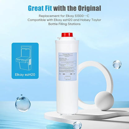 51300C Replacement (3 Packs-No Chip),Compatible with EzH2O Filter Replacement Bottle Station High Capacity 3000 Gallon,Replacement EWF3000 for 51300/C ERF750, 51299C, 55898C (3)