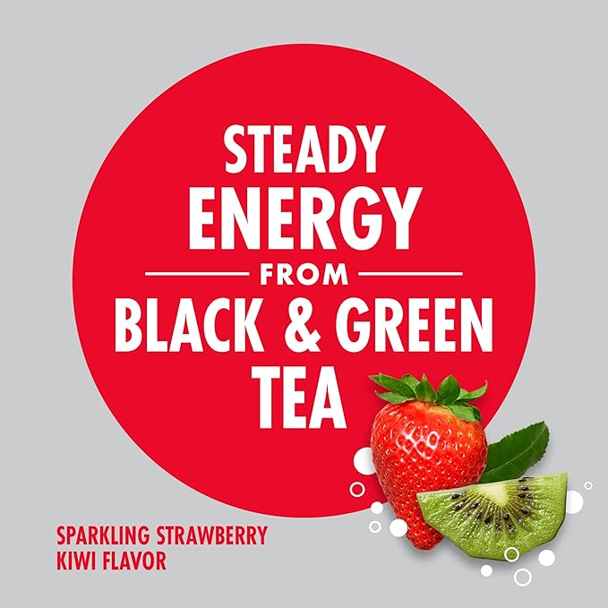 V8 +Energy Sparkling Strawberry Kiwi Juice Energy Drink, 11.5 fl oz Can (4 Pack)