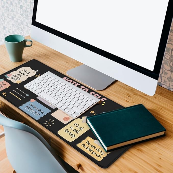 Positive Quotes Gaming Mouse Pad Cute Self Care Affirmations Mouse Pad Large Mousepad Extended Laptop Keyboard Mat Gaming Desk Pad Mouse Mat 31.5"x11.8"