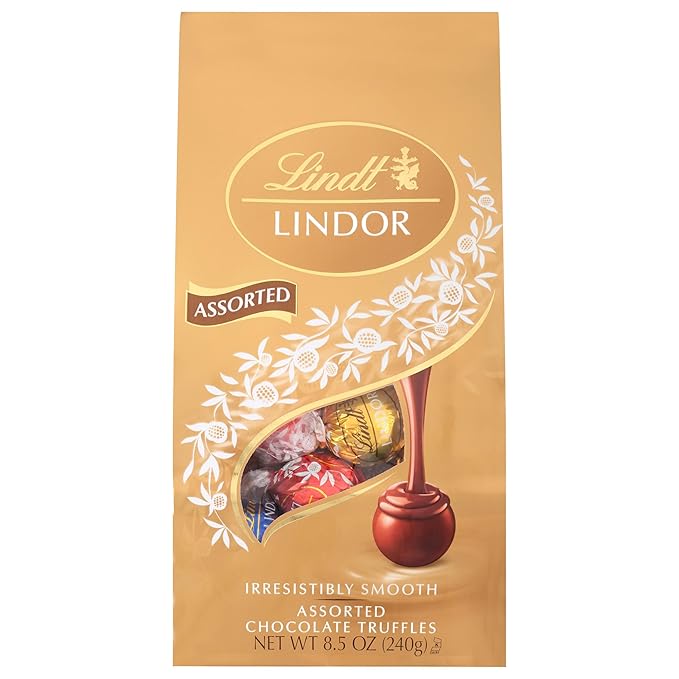 Lindt LINDOR Assorted Chocolate Truffles, Chocolate Candy with Smooth, Melting Truffle Center, 8.5 oz. Bag (6 Pack)