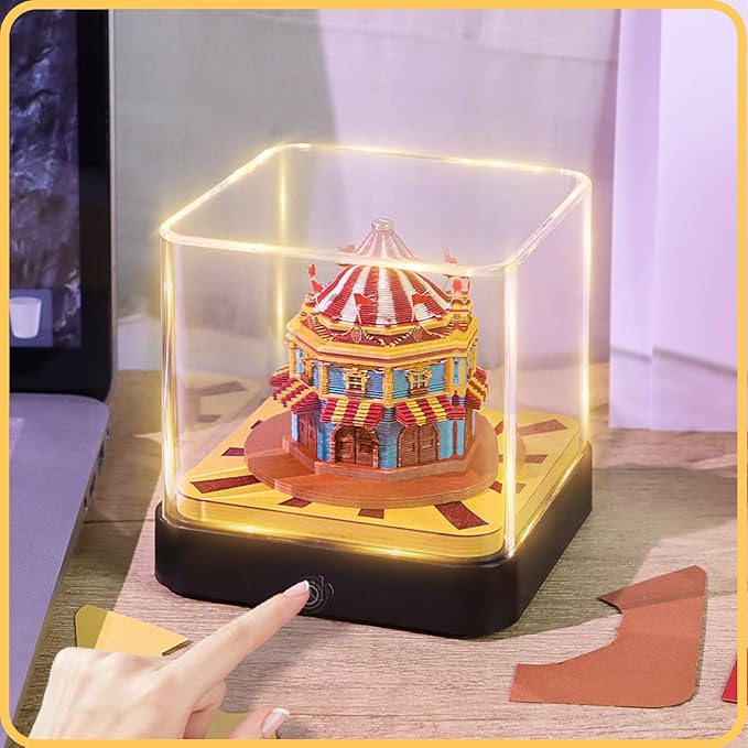 3D Calendar 2026 Time Piece Calendar 3D Memo Pad Tear Away Carving Art Notepad Paper Sculpture Artwork for Sticky Note Record DIY Christmas Gift Office Desktop Decoration-Circus