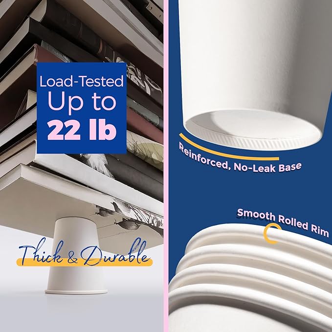 Fit Meal Prep 100 Pack 10 oz Disposable Coffee Cups with Lids, Sleeves, Leak-Proof To Go Coffee Cups with Lids, Durable Paper Cups for Hot Beverage, Home, Office, Party