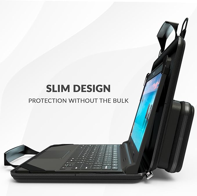 UZBL 11-11.6 Inch Always-on Chromebook Protective Hard Case with Accessory Pouch and Adjustable Shoulder Stra (20 Pack)