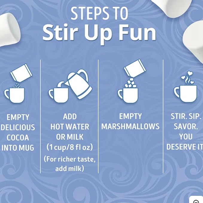 Hot Cocoa Mix with Marshmallows – Rich & Creamy Instant Hot Chocolate Packets (50 Count Each, Pack of 2) – Single Serve Cocoa Drink for Family, Kids & Winter Parties