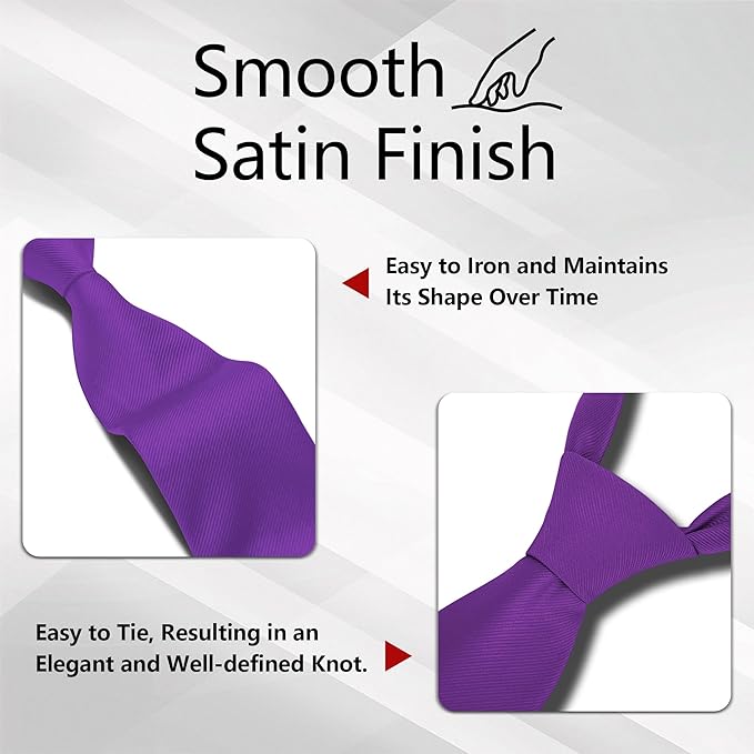 Fineknot Black Ties for Men, Formal Neckties for Men, Solid Color Mens Ties for Business, Wedding, Party, Mens Neck Tie