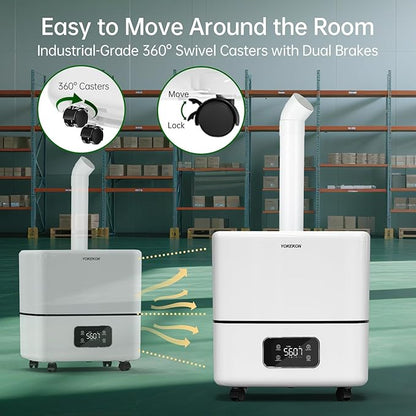 YOKEKON Humidifier Large Room, 30L/7.93Gal Commercial Whole House Humidifier 5000 sq.ft, Top-Fill Humidifiers for home with Extension Tube, Ideal for Plants, Office, Warehouse & Greenhouse