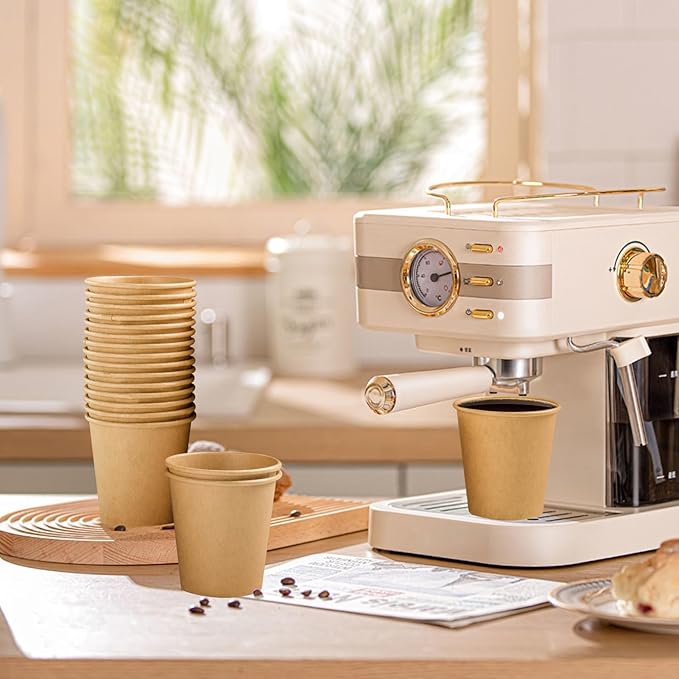 300 Pack 3 oz Paper Cups, Disposable Kraft Small Bathroom Cups 3 Ounce, Hot/Cold Beverage Cups for Home, Kitchen, Party