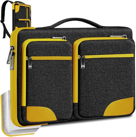 Hseok Ultra-Slim Laptop Case 17 17.3 inches Sleeve Protective PC Briefcase for Commuting and Business Trip，Yellow