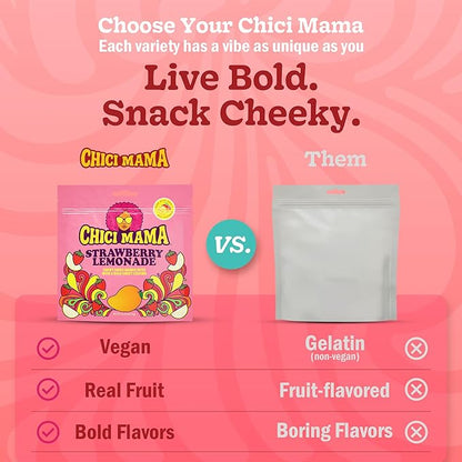 Chici Mama Blue Raspberry Limeade Mango Bites – Made with Real Mango | Chewy, Juicy Candy-Alternative Treat | No Artificial Colors, Flavors, or Sweeteners | Gluten-Free, Naturally Vegan & Free of Major Allergens | Better-For-You Snack | 2 Pack - 70g