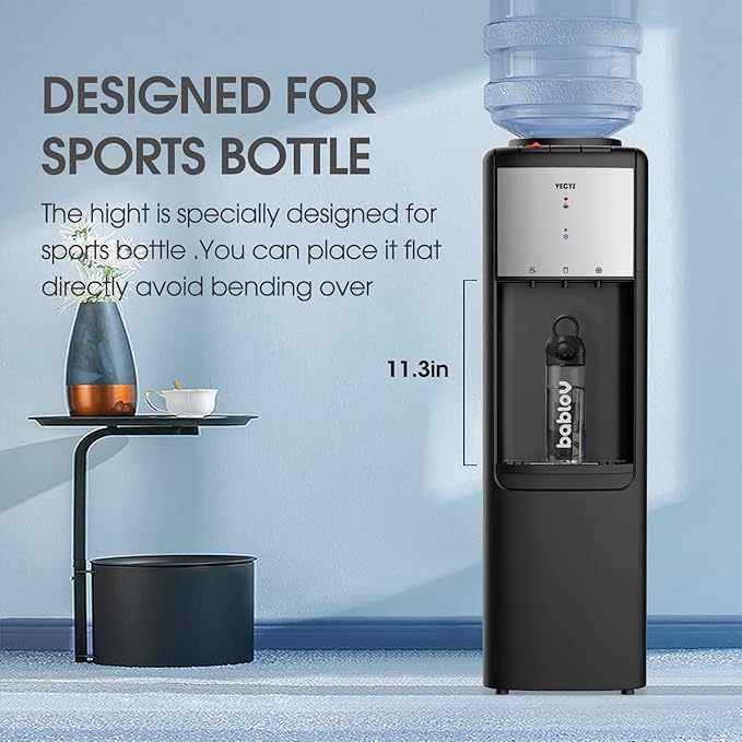 VECYS Hot and Cold Top Load Water Cooler Dispenser, 3 or 5 Gallon with Child Safety Lock, Built-in Refrigerating Compressor and 304 Stainless Steel Water Tank