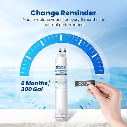 Waterspecialist EDR3RXD1 Water Filter, Replacement for 4396841, Everydrop® Filter 3, 4396710, Kenmore® 46-9083, 46-9030, WS608 Refrigerator Water Filter, 2 Filters