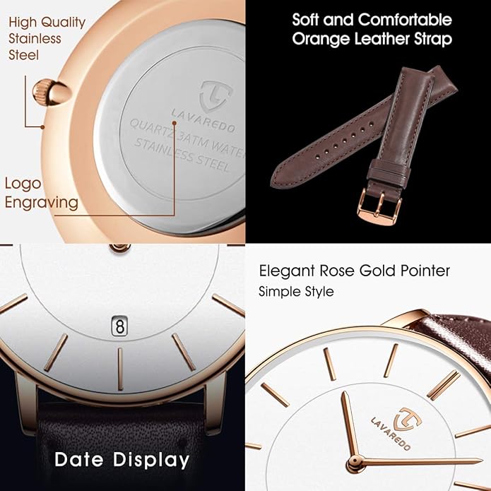 BEN NEVIS Watch, Mens Watch, Minimalist Fashion Simple Wrist Watch Analog Date with Leather Strap