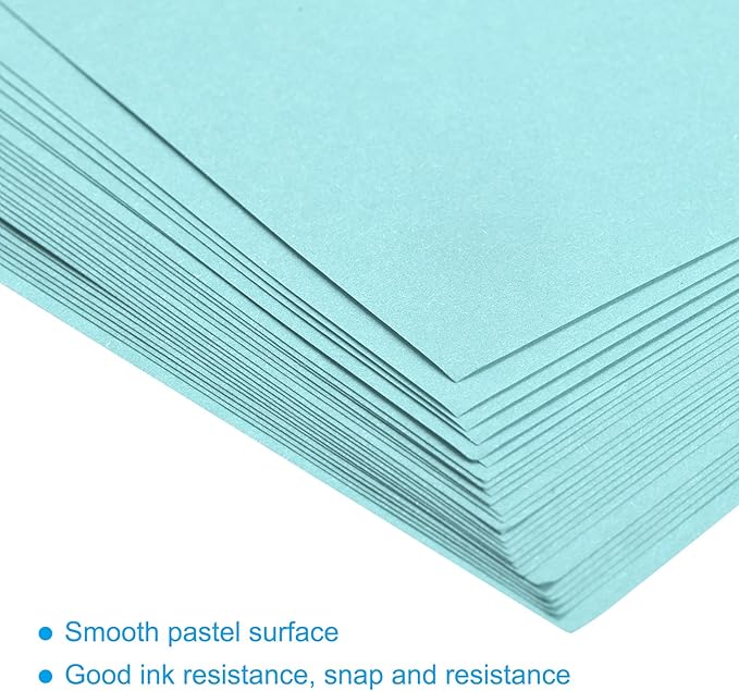 MECCANIXITY 75 Sheets A4 Colored Print Copy Paper 5.8" x 8.3" Origami Paper Printer Paper 80gsm for Printing, Document Copying, Art Craft,Light Blue