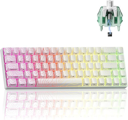 x XVX HE68 Pro Rapid Trigger Keyboard 60% Percent,Hall Effect Keyboard with Gateron Magnetic Jade Pro Switch,CNC Aluminum Frame Topographic Custom Mechanical Key Board for PC/Laptop/Xbox/PS4/PS5,White