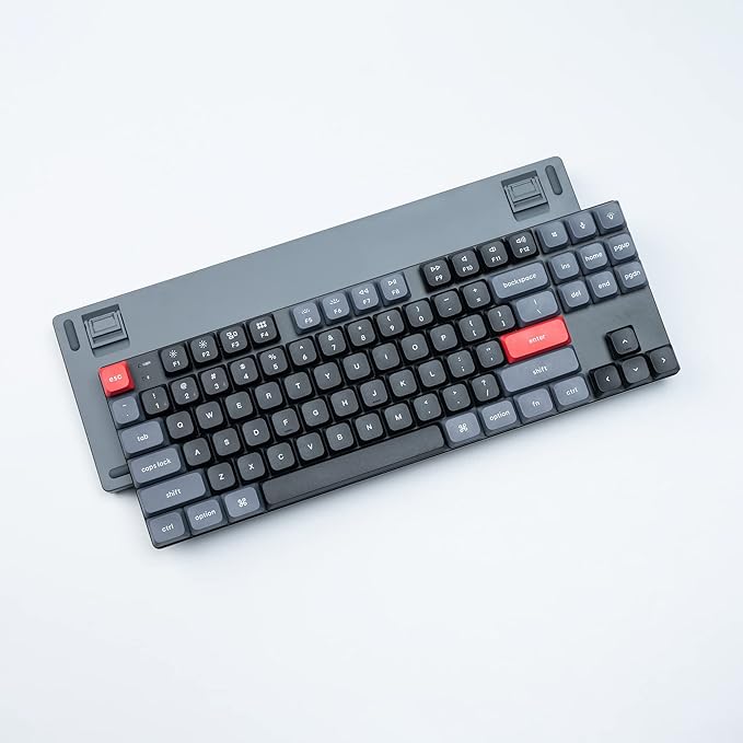 Keychron K1 Pro RGB Ultra-Slim QMK/VIA Custom Bluetooth Wireless/USB Wired Mechanical Keyboard with Low-Profile Gateron Brown Switch, PBT Keycaps TKL Layout Computer Keyboard for Mac Windows Linux