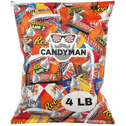 CANDYMAN 4 Pound Gift Box Mix of Chocolate, Individually Wrapped Assorted Bulk Candy Chocolates Variety Pack, Perfect for Holiday Candies, Chocolate Summer Candy Bulk