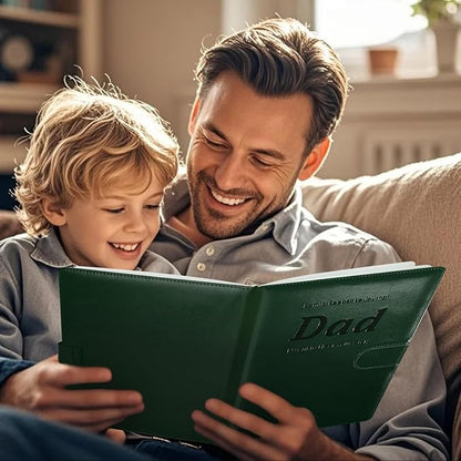 Artmag Dad's Life Story Journal with 250+ Prompt Questions, Family Keepsake Book Leather Cover for Dad to Share His Memories for Birthday Father's Day Christmas (Dark Green)