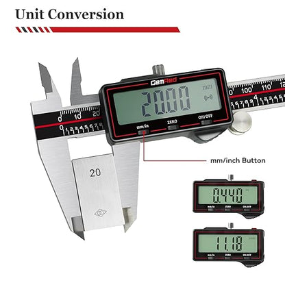Wireless Digital Caliper, 200mm/8inch Stainless Steel Precision Measuring Tool with Data Output, Inch/MM Conversion, Zero Reset, Auto Off, for DIY, Woodworking, Jewelry Making