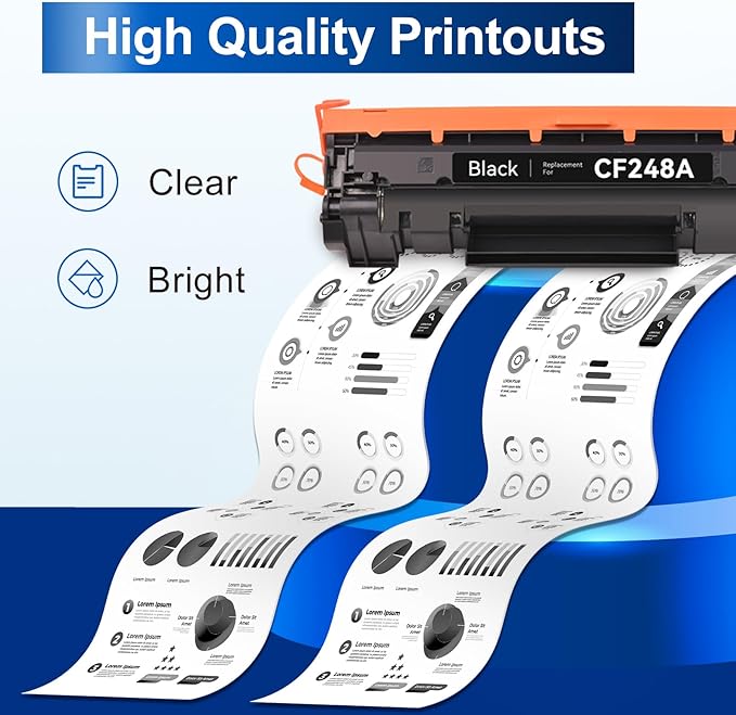 InkNI Compatible 48a Toner Cartridge Replacement for HP 48a CF248a Toner Cartridge |Compatible for HP Laserjet Pro M15a, M15w, M16a;MFP M28a, M28w, M29a, M29w Printer (Black, 2-Pack)