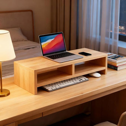 Monitor Stand, with Sleek Modern Design, 50x20x13cm, Monitor Stand Riser, Wireless Charging Desk Organizer, Ergonomic Height, for Multitasking and Desktop Organization