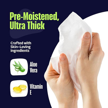 Adult Wipes Extra Large - Thicker Disposable Washcloths for Elderly Care & Shower Alternative - Fragrance-Free with Flip-To (8 Pack XXL)