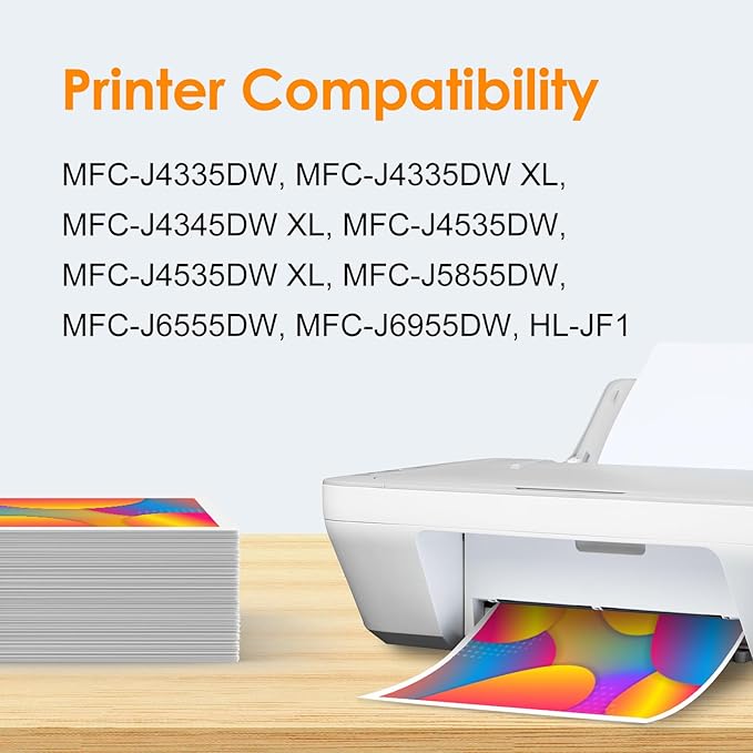 MFC-J4335DW LC406 LC406XL Ink Cartridges for Brother Printer LC 406 XL 406XL for MFC-J4335DW MFC-J5855DW MFC-J6555DW MFC-J4535DW MFC-J6955DW MFC-J4345DW MFC-J5955DW - High Yields 4 Pack