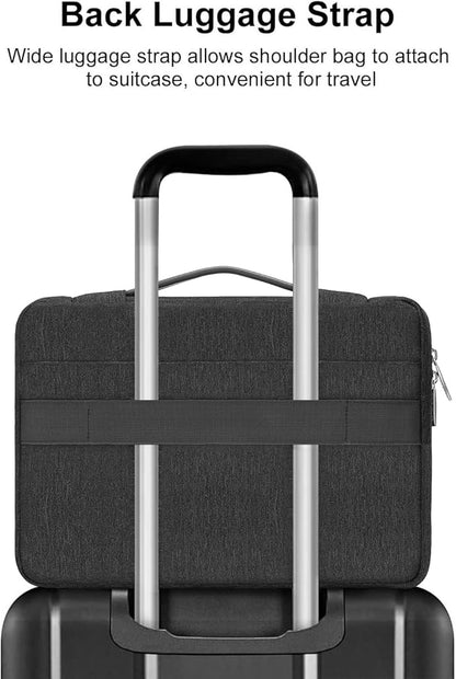 MOSISO 360 Protective Laptop Case 13.3 inch, 13-13.3 inch Laptop Sleeve Compatible with MacBook Air/Pro 13 / Pro 14, HP Dell ASUS Lenovo,Side Open Bag with 2 Raised&1 Flapover Pockets, Slate Gray