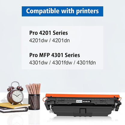 210X W2100X Black Toner Cartridge (with Chip) High-Yield Replacement for H P 210X W2100X 210A W2100A Compatible for HP Color Laser Pro 4201dw 4201dn MFP 4301dw 4301fdw 4301fdn Series Printers