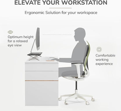Anji Mountain Monitor Stand - Desktop Organizer & Laptop Riser, Ergonomic Monitor Riser, Space-Saving Monitor Stand for Desk, Durable Construction, Easy Assembly, Ideal for Home & Office,Black