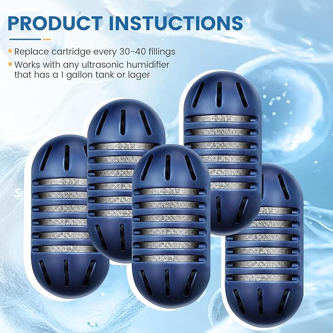 isinlive Demineralization Cartridge for HoMedics Ultrasonic Humidifiers: 16-Pack Demineralization Cartridges Filter Replacement, Filters Mineral Deposits, Prevents Hard Water Build-Up, Purifies Water