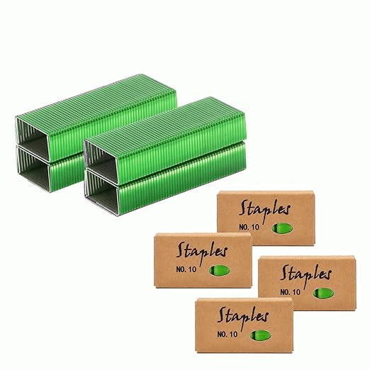 NatSumeBasics 4000 Green Staples #10 Colored Staples for Mini Stapler Refill, No. 10 Staple Smaller Than Standard Staple (Green)