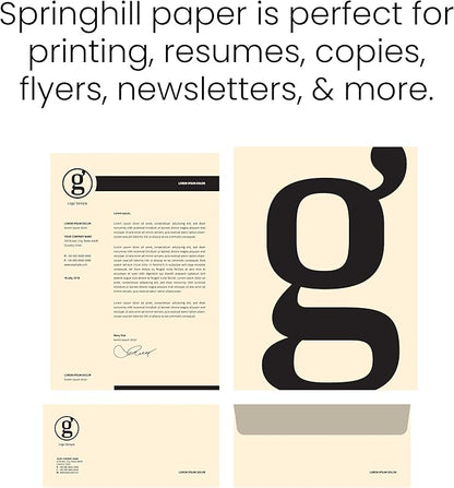Springhill 11” x 17” Ivory Copy Paper, 28lb Bond/70lb Text, 104gsm, 500 Sheets (1 Ream) – Colored Printer Paper with Smooth Finish – Versatile and Flexible Computer Paper – 024158R