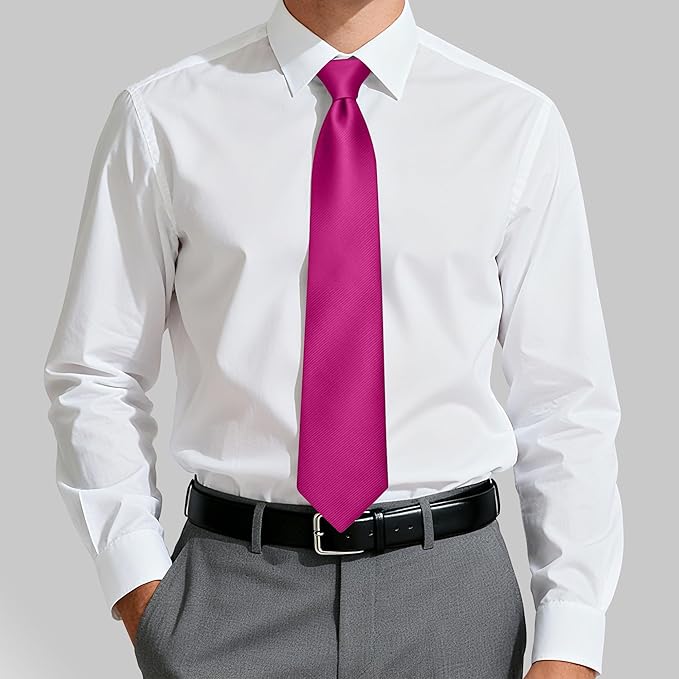 Fineknot Black Ties for Men, Formal Neckties for Men, Solid Color Mens Ties for Business, Wedding, Party, Mens Neck Tie
