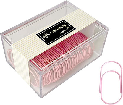 Pink Jumbo Paper Clips, 50pcs 2inch Big PaperClips Durable and Rustproof Coated Large Paper Clips Office Supply Accessories
