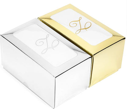 AMERICAN HOMESTEAD Disposable Hand Towels - Gold Foil Monogrammed Guest Napkins - Linen-Like Bathroom Paper Towels for Guests - Perfect Wedding and Party Napkins - 50 Count (Gold T)