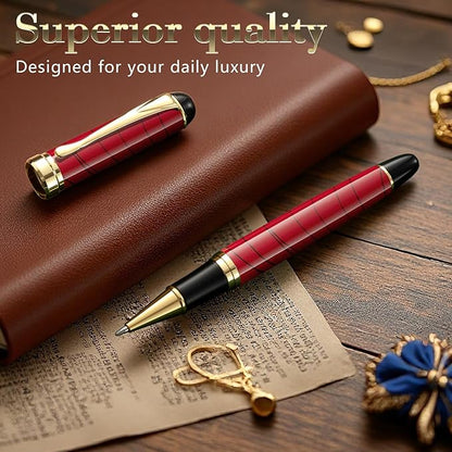 Luxury Ballpoint Pens Black Ink 0.5mm Medium Point Work Pen Smooth Writing,Elegant Fancy Nice Gift Pen Set for Signature Executive Business Office Supplies - Gift Boxed with Extra Refills
