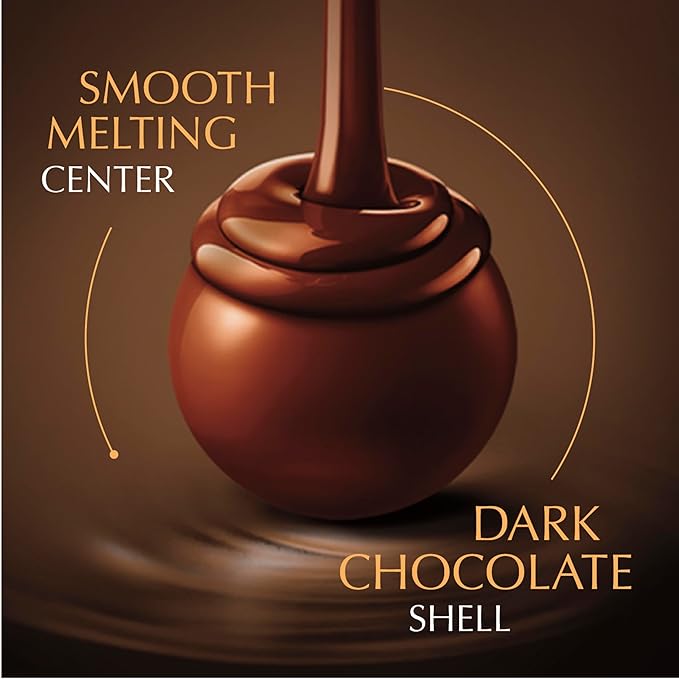 Lindt LINDOR 60% Dark Chocolate Truffles, Dark Chocolate Candy with Smooth, Melting Truffle Center, 25.4 oz., 60 Count