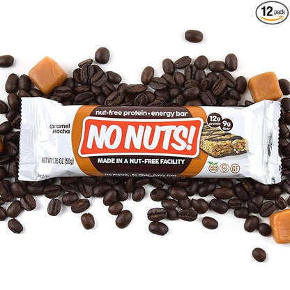 No Nuts! 100% Nut Free Dairy Free Vegan Protein Bars, Chocolate Caramel Mocha 12-Pack, Organic, Kosher, Egg-Free, Non-Gmo & Dairy-Free Protein Bars