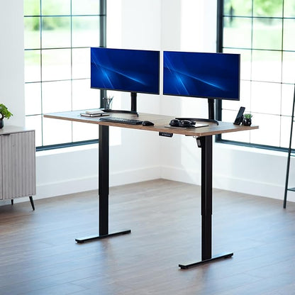 VIVO Electric 71 x 30 in Standing Desk, Memory Height Adjustment, 1B Series, Reclaimed Wood Top Black Frame, DESK-KIT-1B7P