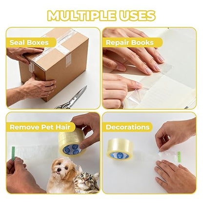 2.0 mils Heavy Duty Shipping Packing Tape, 2 Inch x 110 Yards (36 Rolls) Clear Packaging Tape for Moving, Sealing Boxes, Strong Adhesive, Bubble Wrap & Cardboard Box Sealing
