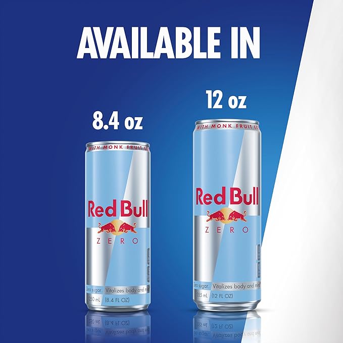 Red Bull Zero Energy Drink, 8.4 fl. oz., with 80mg Caffeine, Taurine & B Vitamins, 6 Packs of 4 Cans, Pack of 24