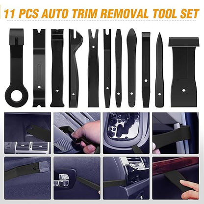GOOACC 238Pcs Trim Removal Tool, Auto Push Pin Bumper Retainer Clip Set Fastener Terminal Remover Tool Adhesive Cable Clips Kit Car Panel Radio Removal Auto Clip Pliers, Black