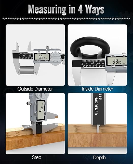 Housolution Digital Caliper 12 Inch, (ABS) Absolute Scale Caliper, IP54 Caliper Measuring Tool, Inch/MM/Fraction, Auto-Off LCD Stainless Steel Waterproof Micrometer Vernier Caliper, Feeler Gauges