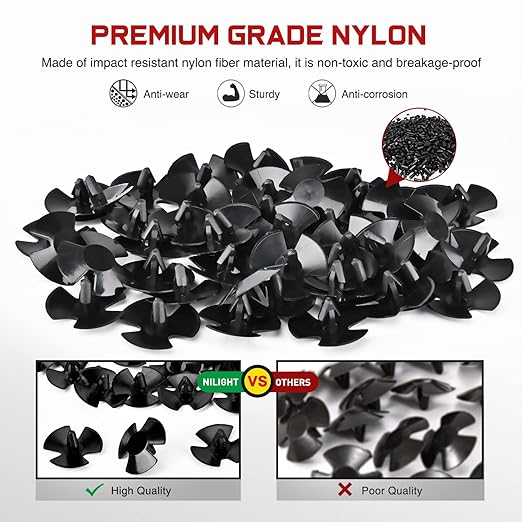 Nilight 50Pcs 8.7mm Hole Hood Insulation Push-Type Retainer Clips Compatible with Chrysler 4878883AA Dodge 1996-2005 Neon 2009-On Jeep Grand Cherokee, 2 Years Warranty