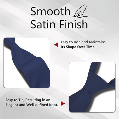 Fineknot Black Ties for Men, Formal Neckties for Men, Solid Color Mens Ties for Business, Wedding, Party, Mens Neck Tie