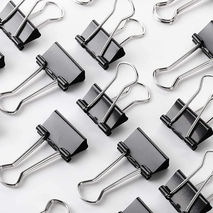 OWLKELA 1.6 Inch (40 Pack) Large Binder Clips, Black Paper Clamps for Office, School, and Home Supplies
