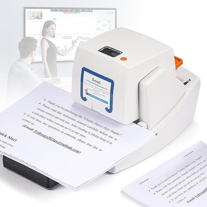 Electric Stapler Heavy Duty, 70 Sheets Automatic Desktop Stapler, Automatic Flat-Clinch Staplers with 5500 Staples, Binding Speed & Margin Adjustable Design,Jam-Free for Office/School