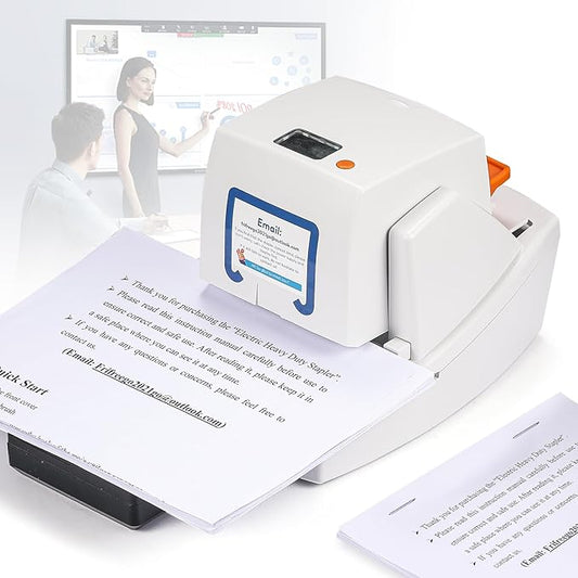Electric Stapler Heavy Duty, 70 Sheets Automatic Desktop Stapler, Automatic Flat-Clinch Staplers with 5500 Staples, Binding Speed & Margin Adjustable Design,Jam-Free for Office/School