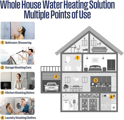 Westinghouse 24kW 240V Tankless Water Heater Electric, Instant Hot Water Heater, On Demand Hot Water, Smart WiFi Control, Works with Alexa & Google Home, ETL Certified, IPX4, Gray (APOLO-2.0)