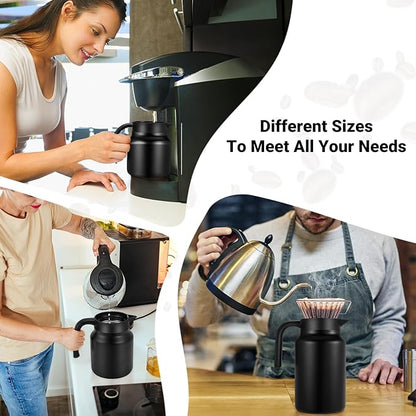 34Oz Thermal Coffee Carafes For Keeping Hot/Cold, Stainless Steel Coffee Carafe, Dustproof Insulated Water Carafe for Party/Home,Black